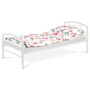 Jednolůžková postel 94x207cm, kov, bílá, BED-1900 WT