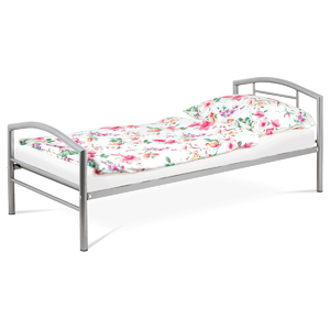 Jednolůžková postel 94x207cm, kov, stříbrná, BED-1900 SIL