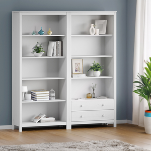 Knihovna 2 zásuvky TORINO bílá