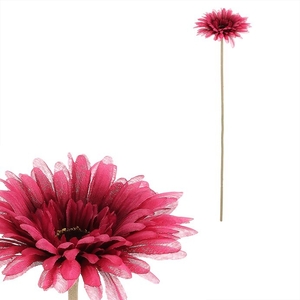 Gerbera - umělý květ na stonku, barva fialová