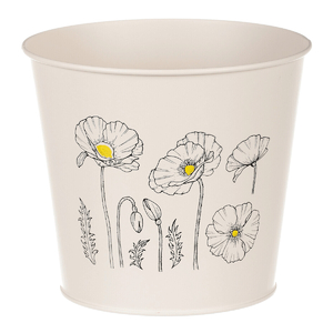 Obal kovový - motiv kvetoucího máku, krémový