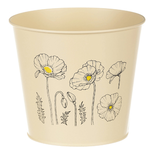 Obal kovový - motiv kvetoucího máku, žlutý