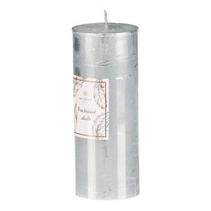Svíčka metalická - 15 cm, bez vůně, parafín, modrá