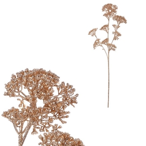 Umělá větev - drobné květy, barva champagne