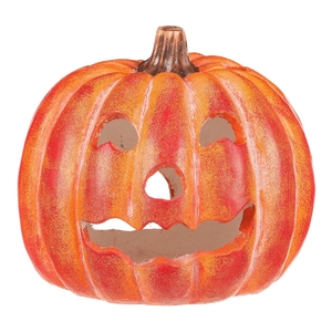 Dýně kulatá s obličejem - magnesium, svícen, oranžová