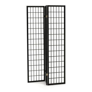 Paraván, masiv, černá, EF-E803 BK