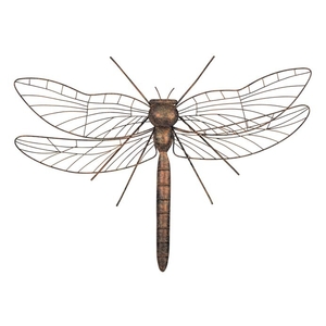 Vážka - kovová nástěnná dekorace, barva měděná