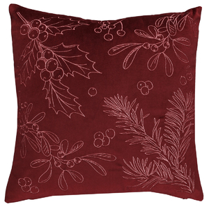 Polštář s výplní - červený s větvemi, 100% polyester, 45 x 45 cm
