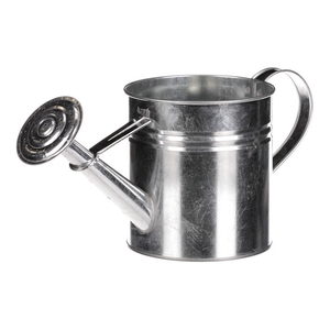 Obal na květiny - konev, zinkový, barva stříbrná