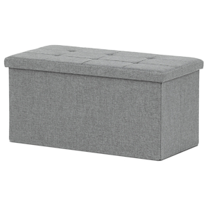 Taburet s úložným prostorem, šedá, jemně hrubá látka, TAB-462 GREY2