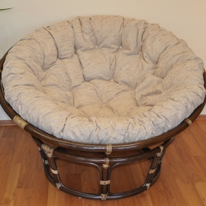 Ratanový papasan 130 cm hnědý - polstr Ebony