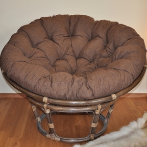 Ratanový papasan 115 cm hnědý - polstr hnědý melír