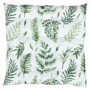 Sedák - mix zelených listů, 100 % polyester, 45 x 45 cm