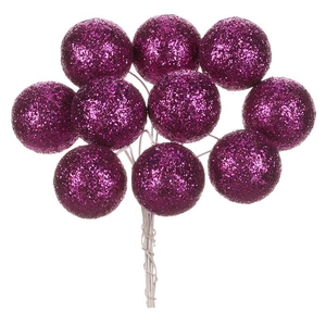 Vánoční přízdoba fialová . Cena za 1 svazek (6ks v polybagu)