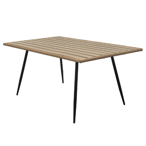 Zahradní stůl 160x95cm, kov, polywood, hnědá, AZ-F1407 NAT