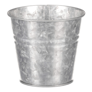 Obal kovový - kulatý, zinkový, barva stříbrná