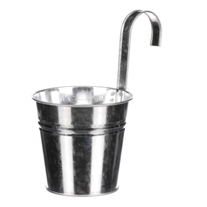 Obal na květiny - na zavěšení, zinkový, barva stříbrná