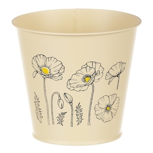 Obal kovový - motiv kvetoucího máku, žlutý