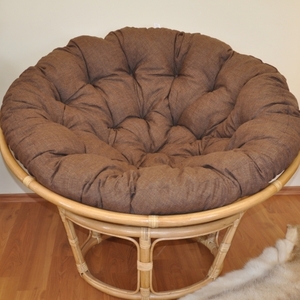 Ratanový papasan 115 cm medový - polstr hnědý melír