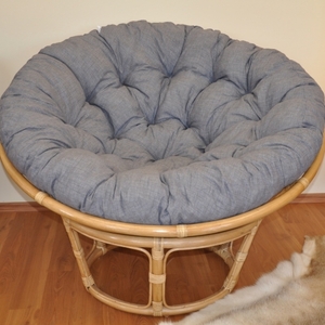 Ratanový papasan 115 cm medový - polstr šedý melír 