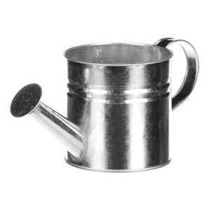 Obal na květiny - konev, zinkový, barva stříbrná