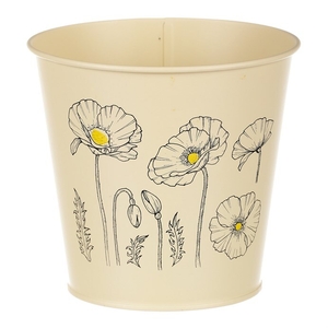 Obal kovový - motiv kvetoucího máku, žlutý