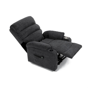 Polohovací křeslo, elektrické kabelové ovládání, šedá, látka, TV-S8348 GREY2