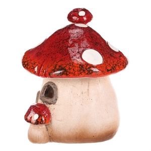 Domeček keramický - muchomůrka, s LED osvětlením
