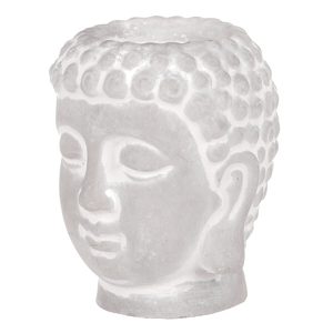 Buddha - betonová hlava, svícen, barva šedá