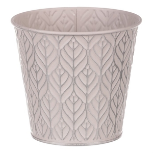 Obal kovový - kulatý, stříbrný vzor, barva šedá