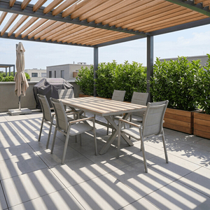Zahradní židle, hliník, síťovina, béžová, AZC-S1110 GREY