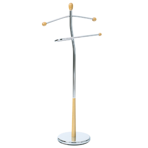 Němý sluha, výška 120 cm, masiv kaučukovník, přírodní odst., kov chrom, nos.5 kg