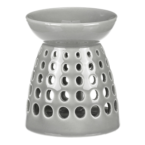 Aromalampa - porcelánová, kulaté otvory, barva šedá