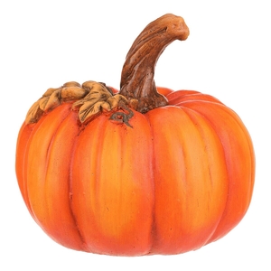 Dýně s lístky - dekorace z magnesia, barva oranžová