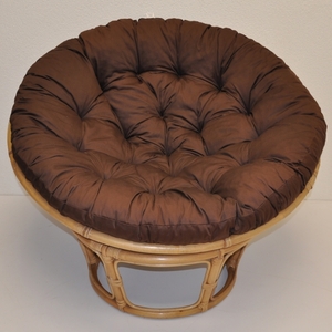 Ratanový papasan 115 cm medový - polstr hnědý kepr