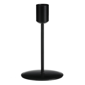 Svícen kovový - na kónickou svíčku, výška 14 cm, černý