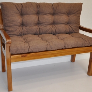 Lavička teaková 120 cm polstr hnědý melír