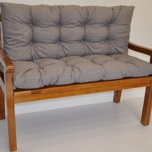 Lavička teaková 120 cm polstr šedý melír