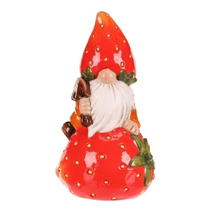 Tpaslík jahodový - keramická fugurka, sedící, barva červená