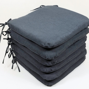 Sedák 40x40 cm látka tmavě šedý melír - set 6 kusů