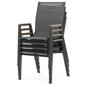 Zahradní židle, kov, síťovina, šedá, AZC-S1050 GREY