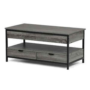 Konferenční stolek se zvedací deskou 100x50x48cm, mdf, šedý dub, CT-I1201 GREY