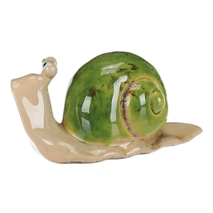 Šnek - keramická figurka, zelená, cena za 1 ks