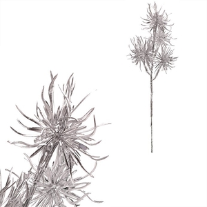 Borovice - umělá větev, kulatý tvar, barva stříbrná