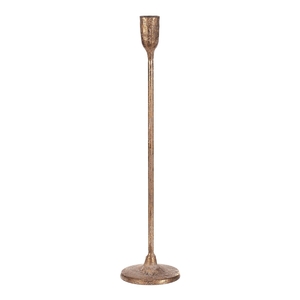 Svícen kovový, úzký na podstavci - vysoký 39 cm, zlatý