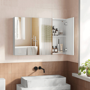 Skříňka se zrcadlem, mdf, bílá, AZR-E1132 WT