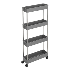 Pojízdný úložný vozík, plast, šedá, APV-E1008 GREY