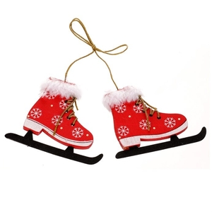 Brusle závěsné - dřevo, barva červená, cena za balení (2 ks)