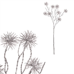 Bodlák - umělá větev, barva stříbrná