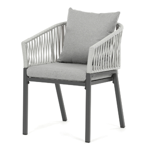Zahradní židle, kov, látka, šedá, AZC-S1430 GREY